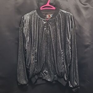 Bomber Jacket Black Vintage 80s-90s Unisex One-size Y2k
